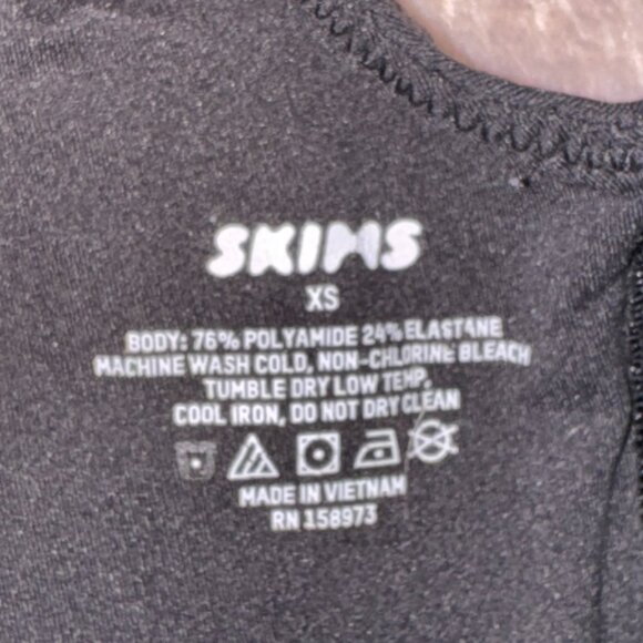 SKIMS Black High-Cut Bodysuit | Size XS | Open Back Sculpting Fit - Picture 4 of 4